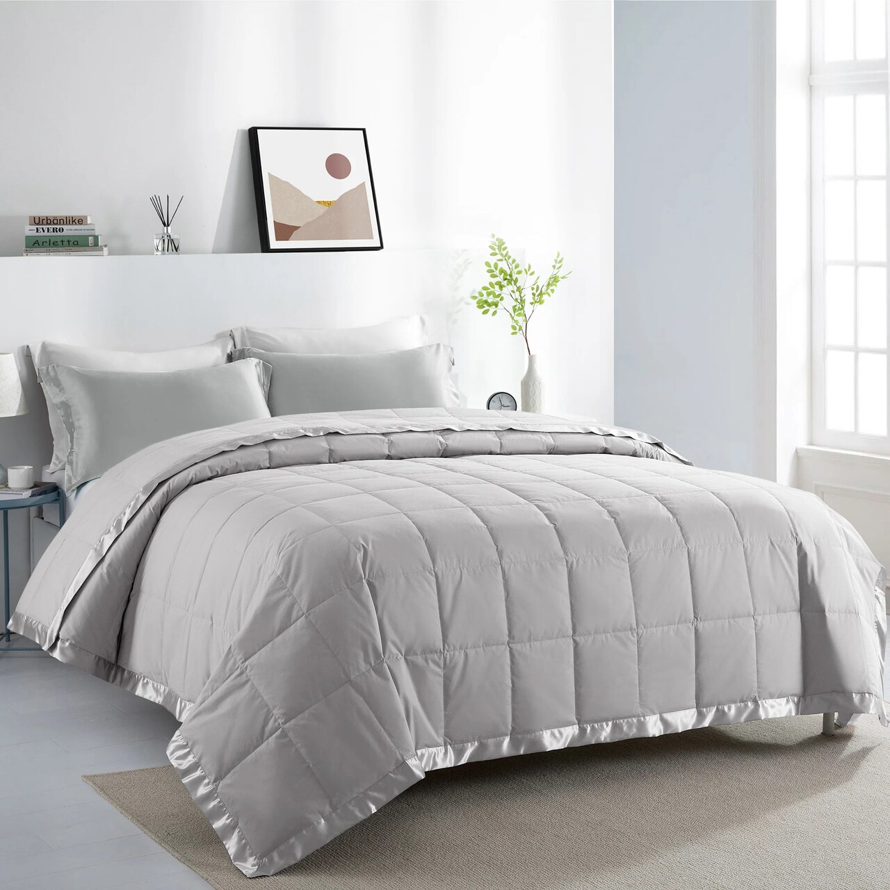 Puredown Lightweight Down Blanket Summer Comforter Duvet Insert, Cotton Shell, King Size, 90 x 90"